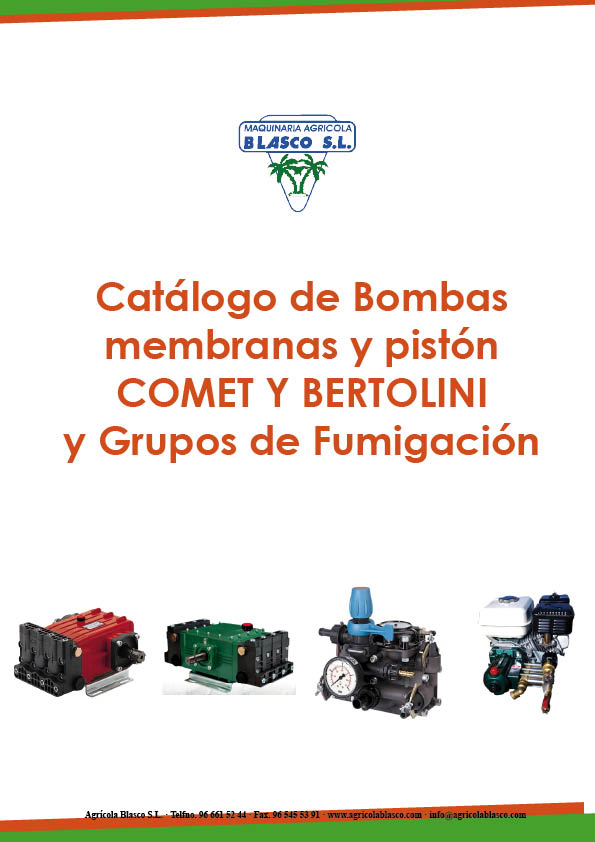 www.agricolablasco.com bombas fumigacion Comet y Bertolini